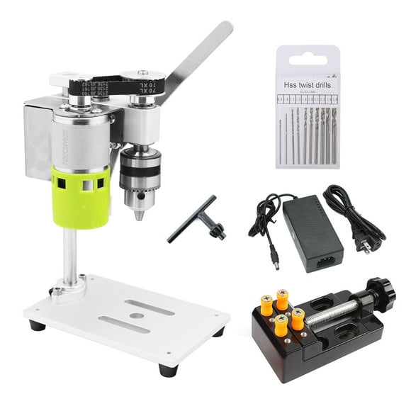 Mini Bench Drill Press Small Benchtop Drill Press High Precison 7-Speed Low Noise Compact Size Desktop Drilling Machine for Handicraft DIY Jewelry Making Metal Wood Working