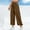 Brown, variant on Dasayo Elastic Waist Pants for Women Wide-Leg Palazzo Loose Slacks Summer Solid Stretchy Trousers Sweatpants Women L