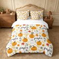 thumbnail image 3 of Erosebridal Fall Pumpkin Queen Bedding 7pcs,Thanksgiving Day Bedding Comforter Set Queen,Orange White,Reversible, 3 of 6