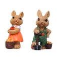 thumbnail image 1 of 2 piezas Estatuas de conejo de Pascua Figuras miniaturas Figuras decoración de la casa Conejitos con cestas, 1 of 9