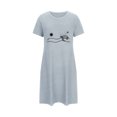 thumbnail image 5 of IROINNID Women'S Pajama Dress Soft One Piece Short Sleeve Round Neck, Home and Lightweight Printed Pajama for Women, 5 of 7