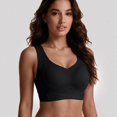 thumbnail image 5 of Women's Jelly Posture Support Bras Oversized Criss-Cross Wireless Seamless Bras Push up Full Coverage Front Closure Everyday Bralettes T‑shirt Bra Black XXL, 5 of 6