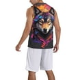 thumbnail image 2 of Honeii Colorful Wolf Head print basktball shirt for men and women, Unisex basketball jersey for Theme party-XX-Large, 2 of 6