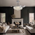 thumbnail image 4 of HOOMEDELIER 52in Chrome Modern LED Chandelier Ceiling Fan with Remote Control, 4 of 21