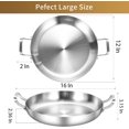 thumbnail image 3 of Inqibee Paella Pan with Lid Tri-Ply Stainless Steel,Induction Compatible,Dishwasher and Oven Safe 12 inch., 3 of 7