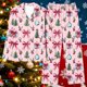 thumbnail image 3 of Puyaiuu Women 2 Piece Christmas Satin Pajama Set Cute Print Long Shirt Loose Shorts Matching Set Loungewear Gift, 3 of 5