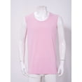 thumbnail image 3 of Sinleey Mens Ribbed Knitted Tank Sleeveless Workout Tops Slim Fit Sport Vest Solid Color U Neck Pink M, 3 of 7