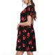 thumbnail image 2 of Fotbe Beautiful Red Ladybug Vestido Largo de Moda para Mujer, Vestido Tipo Camiseta con Manga Corta y Estilo Casual a Rayas y Bloques de Color, 2 of 6