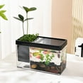 thumbnail image 4 of BINGLI Mini Betta Fish Aquarium, Multi-Purpose Desktop Office Tank, 0.2 Gallon Plastic Gold Fish Tank - Create Different Desktop Landscape (Black), 4 of 9
