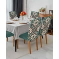 thumbnail image 5 of Chair Covers Set of 4, Sage Green Ethnic Style, Removable Stretchable Parsons Chair Slipcovers Protector for Dining Room, Retro Boho Floral, 5 of 6
