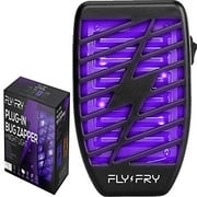 FLYFRY Indoor Bug Zapper for Home Plug in - Electronic Insect Trap - UV Electric Killer - Blue Night Lamp for Mosquitoes Gnats Moths Bugs - Odorless Noiseless - Black