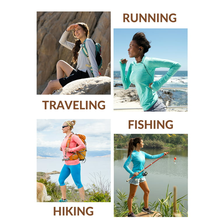 BALEAF Womens Shirts Long Sleeve Tops UPF 50+ Sun Protection Shirts SPF UV  Quick Dry Lightweight T-Shirt Outdoor Hiking Runing Fishing White Size XL 
