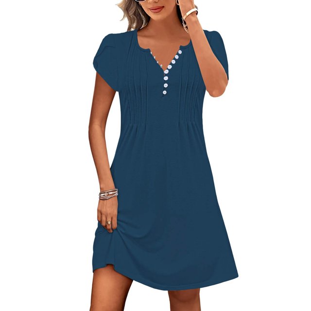 Ovzne Robes pour Femmes 2025 Robe de Plage Robe Décontractée d'Été Imprimée Sans Manches Col en V Ensemble Haut/chemise Robe pour Femmes Liquidation