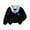 Black, variant on Toddler Boys Knit Pullover Sweater with Embroidered Animal Detail and Contrast Collar for Casual Wear