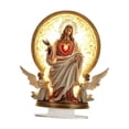 thumbnail image 3 of Figura sagrada de Jesús en 2D, decoración de acrílico para mesa, letrero artístico coleccionable, piso vacacional Jesús y 2 ángeles, 3 of 8