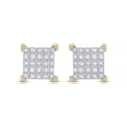 thumbnail image 2 of FB Jewels 10kt Yellow Gold Mens Round Diamond Square Earrings 1/6 Cttw, 2 of 2