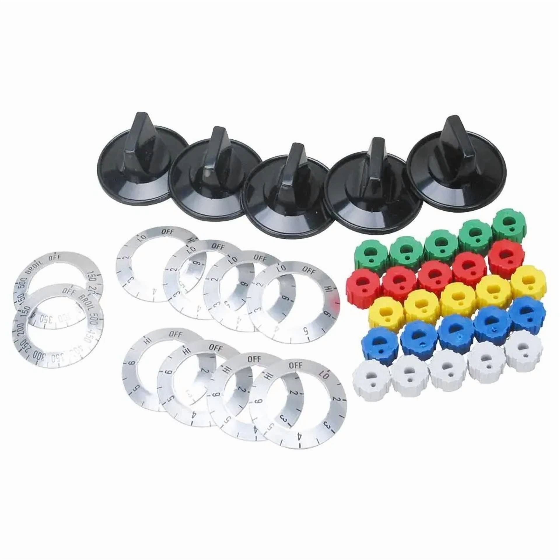 FLINT - Kn002 Universal Electric Range Oven Knob Handle Kit Color Black