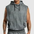 thumbnail image 2 of Krdevn Men Vintage Drawstring Hooded Casual Vest Loose and Comfortable Business Vest,Tank Tops Men,3XL, 2 of 9