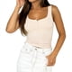 thumbnail image 3 of Sujetador Deportivo Henley de Canalé para Mujer - Top Corto de Yoga con Espalda Cuadrada y Relleno, con Almohadillas Integradas Color de la Carne L, 3 of 7