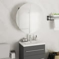 thumbnail image 1 of vidaXL Armoire de Salle de Bain avec Miroir Rond & LED Gris 47x47x17.5 cm, 1 of 5