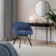 thumbnail image 5 of COCOKUN Swivel Accent Chair, Flower Chenille Armchair, Vanity Chair Side Chair with 360-Degree Swivel Base and Seat Cushion for Living Room/Bedroom/Home Office/Makeup, Blue, 5 of 9
