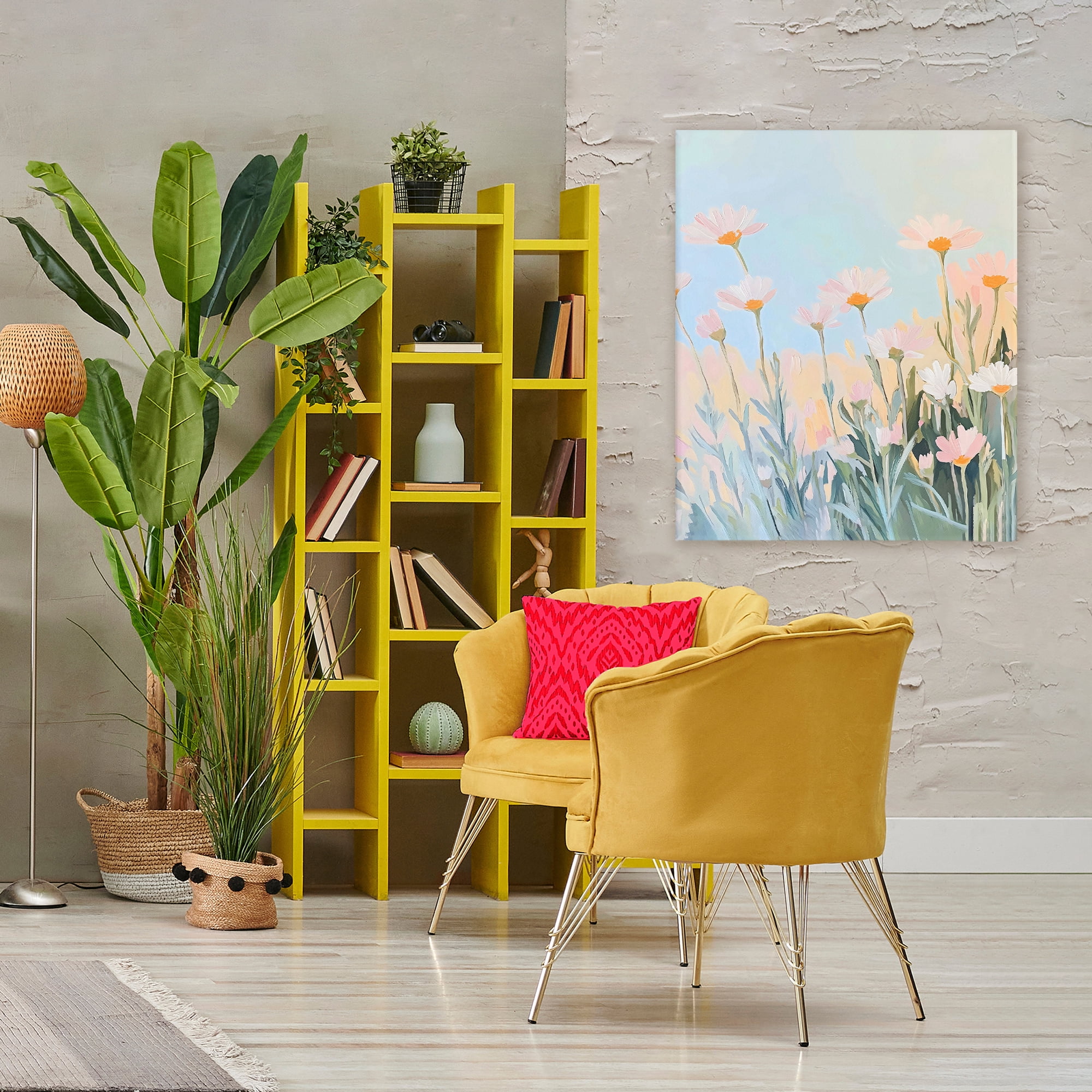 Stupell Industries Pastel Meadow Daisies at Dawn Canvas Wall Art, design by The Prints Vibe
