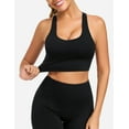 thumbnail image 2 of Strappy Sports Bras for Women Medium-High Support Criss Cross Back Push Up Supportive Padded Sports Bra Yoga Gym Workout Running Athletic Bra Tops Black L, 2 of 6
