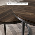 thumbnail image 7 of Nathan James Stella Round Nesting or Stacking Coffee Table Set of 2 Wood Finish Metal Frame, Warm Nutmeg/Black, 7 of 7