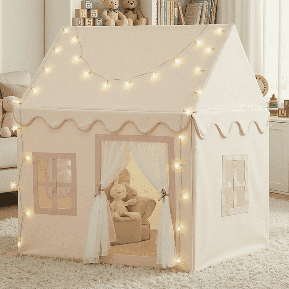 PigPigPen Play Tent for Kids with Star Lights: Kids Tent Indoor for Toddler & Indoor Playhouse - Gift Toys for Boys & Girls, Playroom Furniture