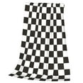 thumbnail image 3 of Bingfone Black And White Checkerboard Print Flannel Fleece Blanket Throw Blanket For Bed,Sofa,Couch,Travel,Camping(50"X40"), 3 of 9