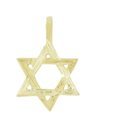 Love Star Of David Pendant - 14k Yellow Gold, Mini Size Jewish Religious Love Star of David Pendant Charm