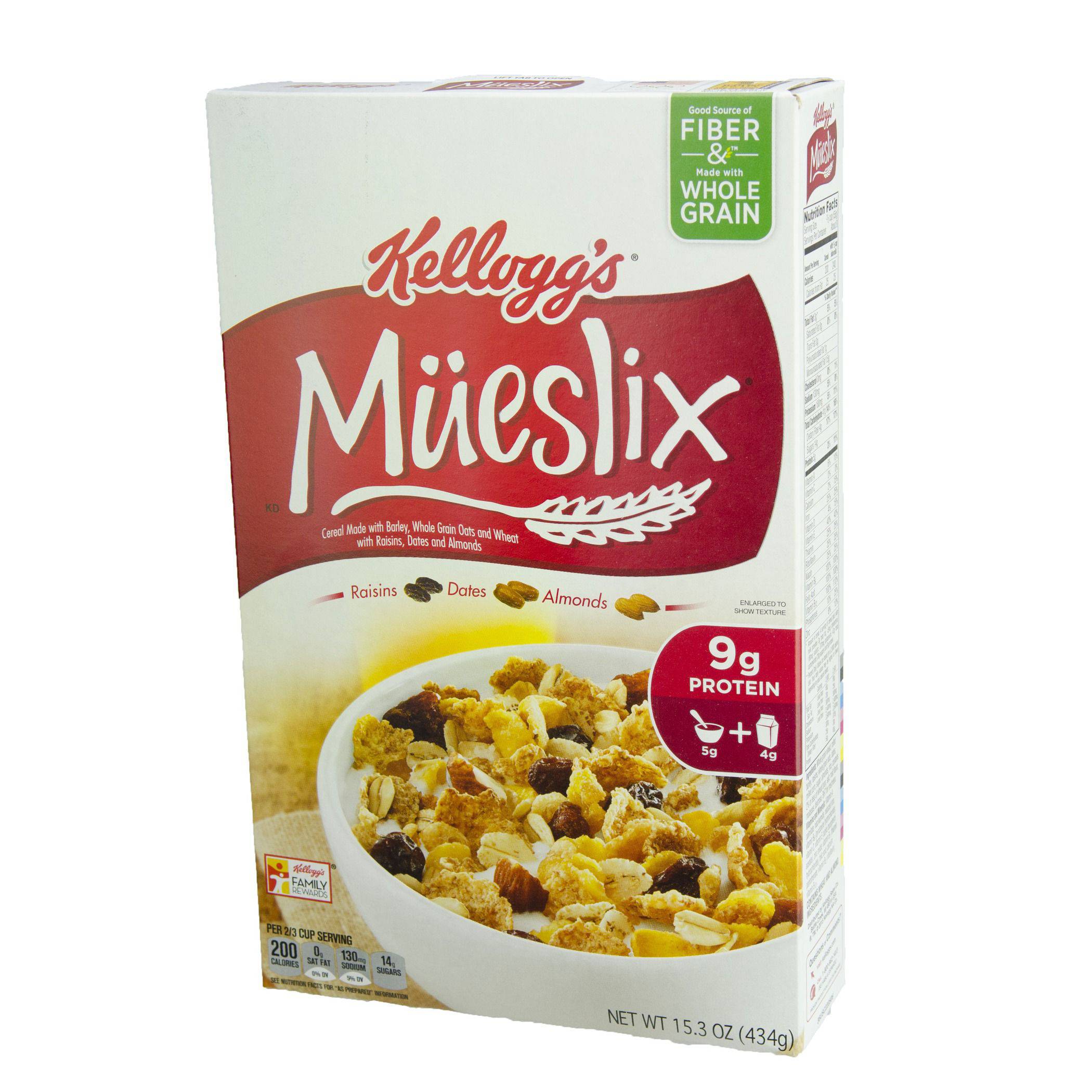 Kelloggs Mueslix Cereal with Raisins Dates and Almonds, 15.3 Ounce
