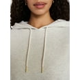 thumbnail image 4 of Time and Tru Women's Bubble Hem Pullover Hoodie with Long Sleeves, Size XS-XXXL, 4 of 5