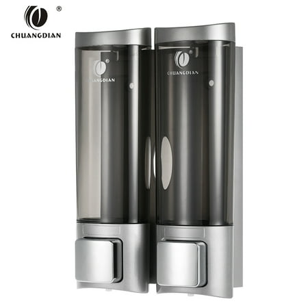 Rohl Wall Mounted Soap (CHUANGDIAN Manual Hand Soap Dispenser Wall Mount Double Liquid Shampoo Shower Gel Dispenser Hand)