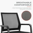 thumbnail image 5 of KLASIKA Desk Chair No Wheels, Arm Chair with Ergonomic Lumbar Support and Thickened Seats Cushion, Waiting Room Chairs for Office School Church Guest Reception, 2 Pack Black, 5 of 7