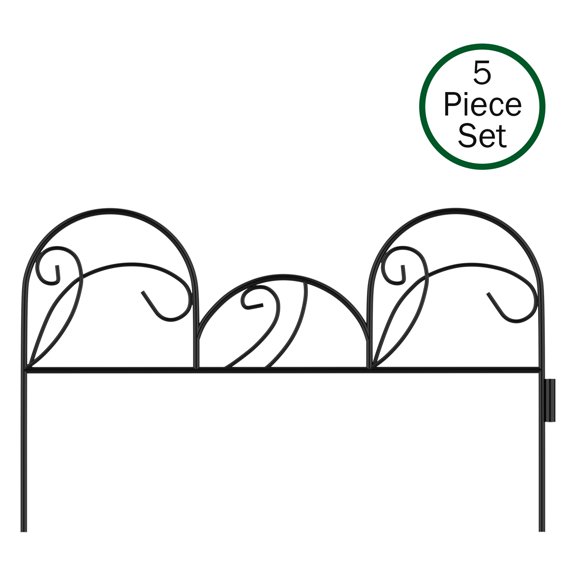 Metal Garden Fencing- Set of 5 Panels of Mimosa Decorative Edging Flower Beds & Landscapin