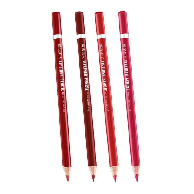 Crayon à Lèvres Rouge à Lèvres Crayon à Lèvres Mat Imperméable Ensemble Crayon à Lèvres Crayon à Lèvres 4 Couleurs Soyeux Délicat Imperméable Résistant à la Transpiration Multi-Usage Cadeau