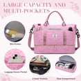 thumbnail image 3 of Gynky Travel Duffle Bag for Women Floral Weekender Bags with Shoe Compartment Carry on Overnight Bag Gym Tote Duffel Bag with Wet Pocket Hospital Bags for Travel Essentials, 3 of 9