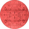 thumbnail image 1 of Ahgly Company Indoor Round Oriental Red Traditional Area Rugs, 5' Round, 1 of 4