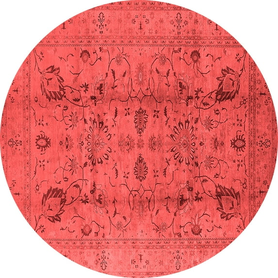 Ahgly Company Indoor Round Oriental Red Traditional Area Rugs, 5' Round