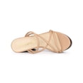 thumbnail image 4 of BLISSFUL STEP Women's Platform Strappy Crisscross Strap Block Heel Slide Sandals Nude 8, 4 of 7