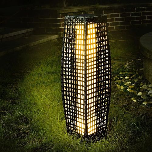 tall rattan solar lantern