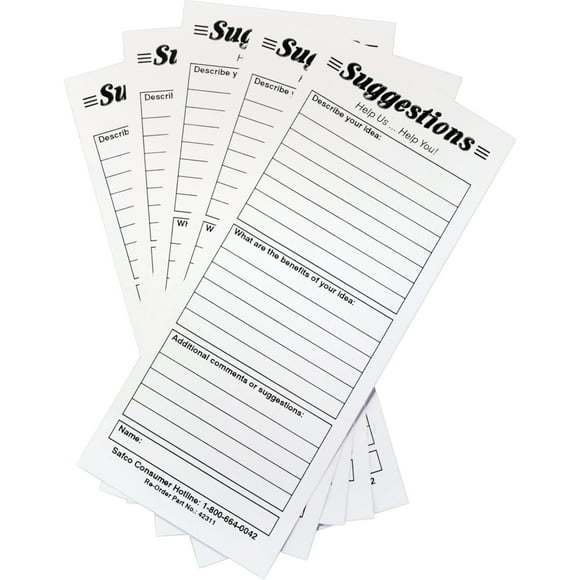 Safco 4231 Suggestion Boxes - Suggestion Cards, 25/pkg.