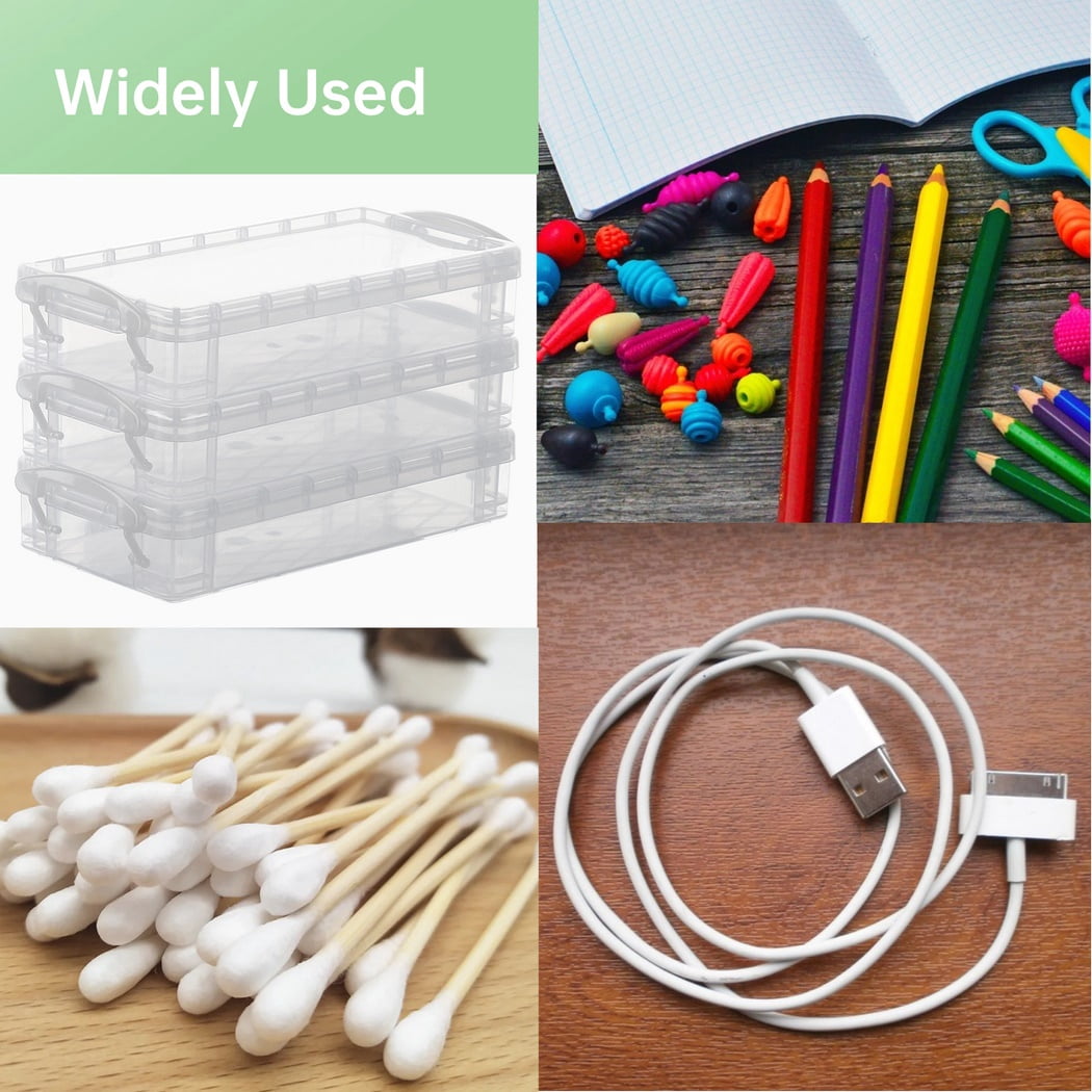 10 Pcs Clear Pencil Boxes, Stackable Plastic Pencil Cases, Large Capacity Pencil Storage Organizers with Snap-tight Lids