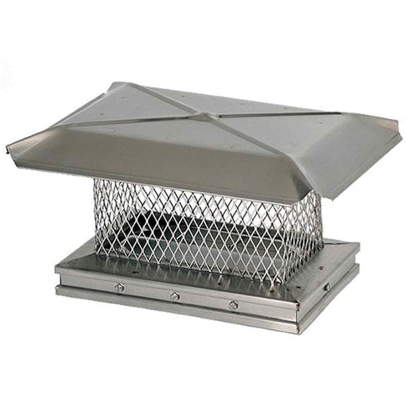 10" x 17" HomeSaver Stainless Steel Single-Flue Chimney Cap, 5/8" Mesh, 304-Alloy