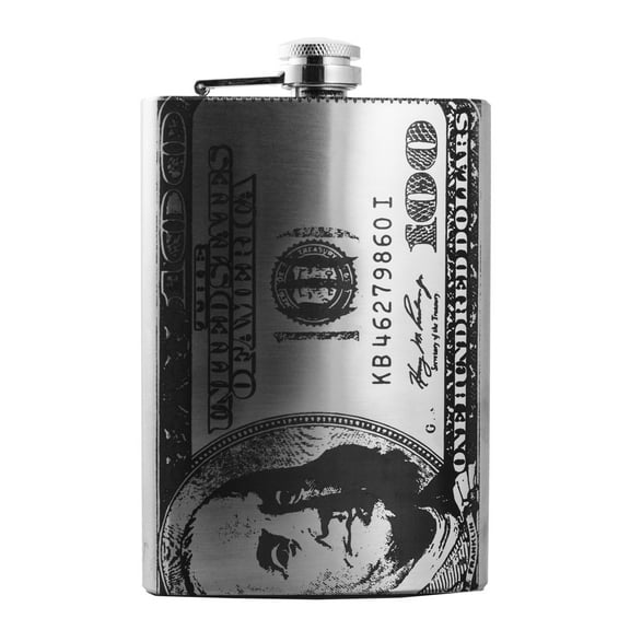 8oz 100 Dollar Bill Flask L1