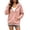 Pink, variant on Antinious Woman Hooded Sweatshirt Long Sleeve Outer Pockets Loose Solid