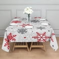 thumbnail image 3 of White Christmas Snowflake Pattern Square Tablecloth,Waterproof Square Table Cover,Wipeable Spillproof Washable Table Cover for Home Kitchen Party Decor 60"x60"(152x152cm), 3 of 6