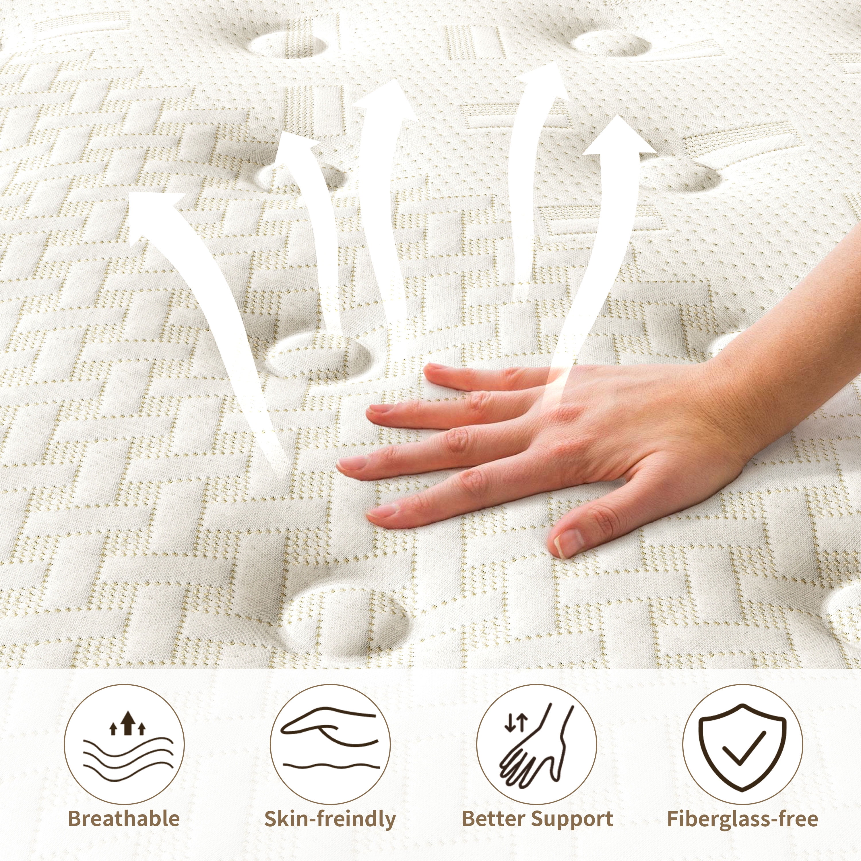 GUUKIN Queen Mattress, 12 Inch Hybrid Gel Memory Foam Mattress with Individually Wrapped Pocket Coils, Medium Firm Support, Pressure Relief, Mattress in a Box