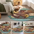 thumbnail image 5 of Round Rug 5Ft Washable Non-Slip, Country Star Vintage Circle Area Rugs for Living Room Bedroom, Sunflower Farmhouse Teal Brown Western Berry Indoor Floor Mats Carpet Runner for Home Decor Aesthetic, 5 of 8